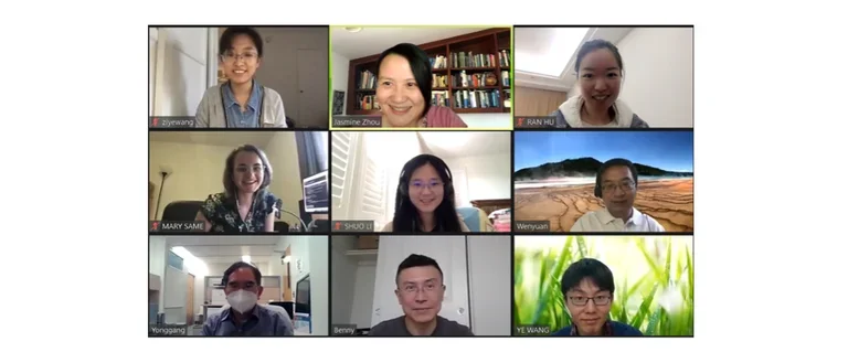 Lab members during a Zoom meeting.
