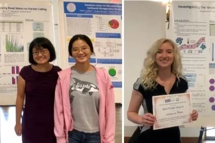 Emily Kobayashi and Jackie Roger winning the Best Poster award